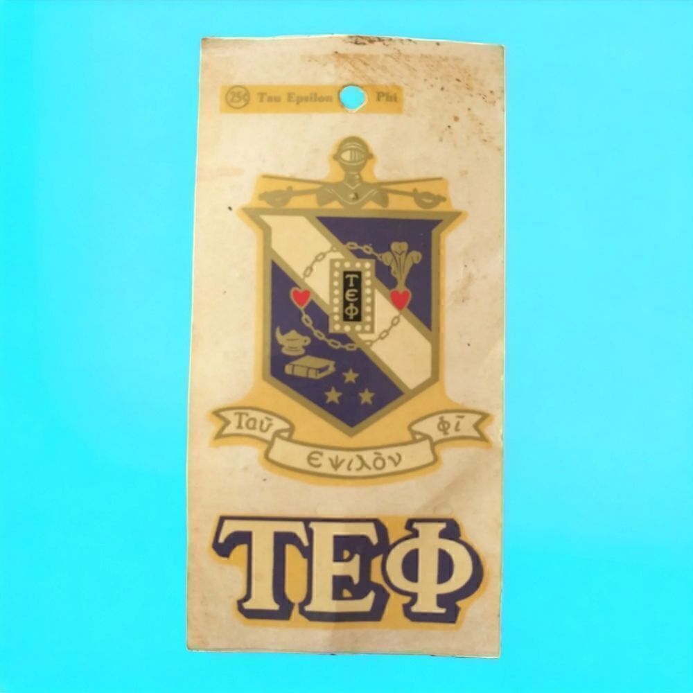 Vtg Tau Epsilon Phi Decal TEP Fraternity Use Water University College East Coast